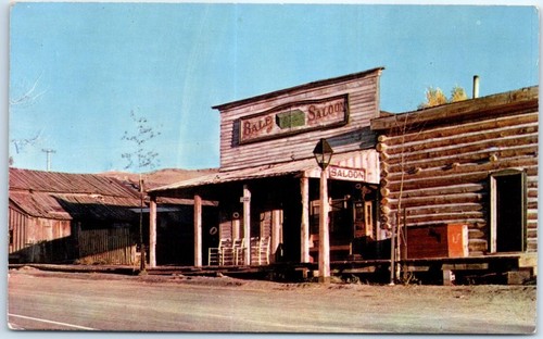Postcard bale hay - hay, saloon